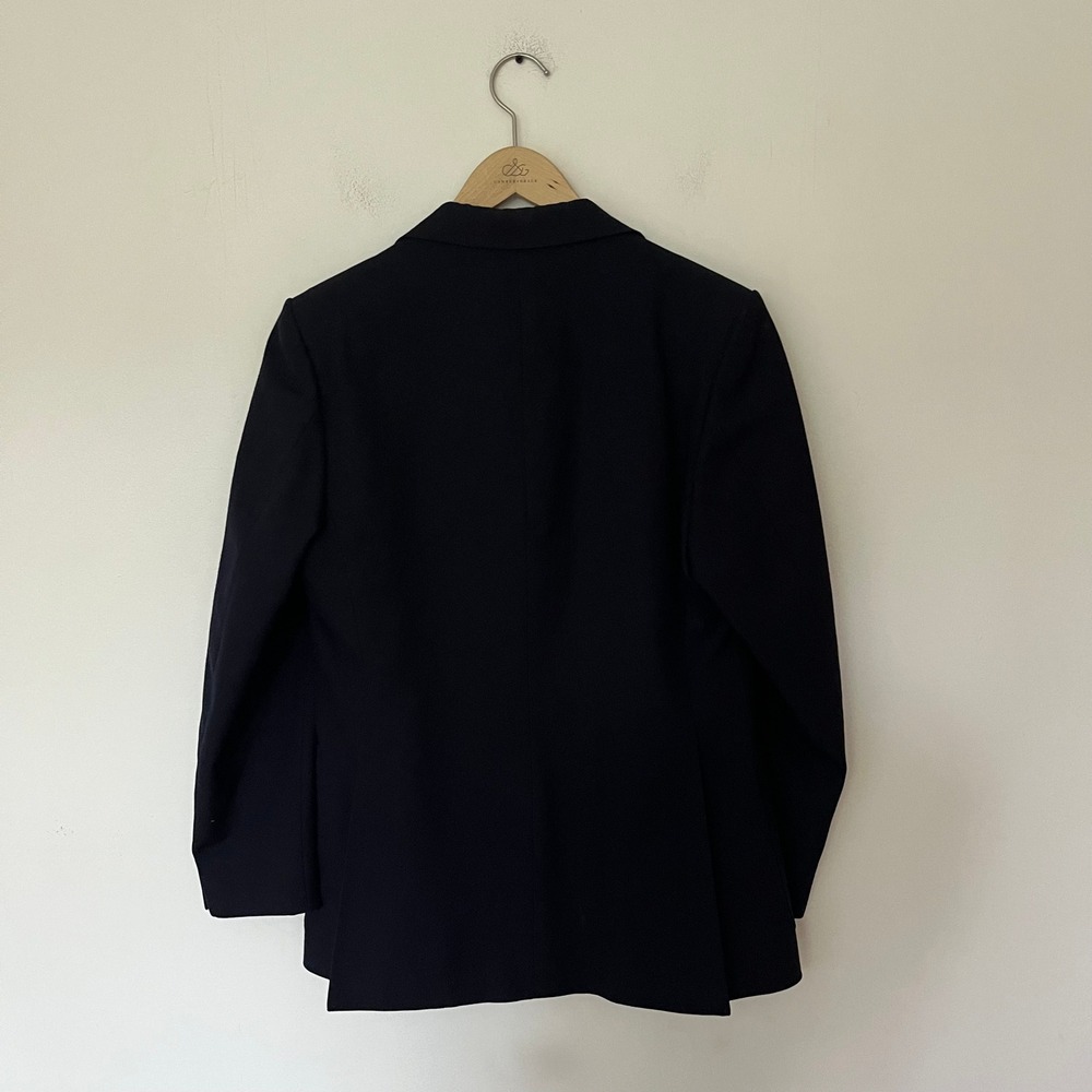 Vintage Yves Saint Laurent Navy Blue Blazer Gold YSL Monogram Buttons France - Picture 10 of 16